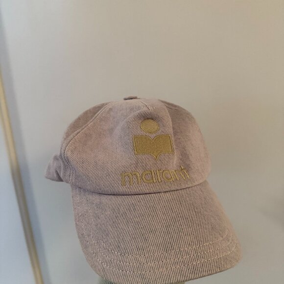 NWT Isabel Marant Tyron Denim Baseball Cap Embroidered Logo Blue - Picture 2 of 7